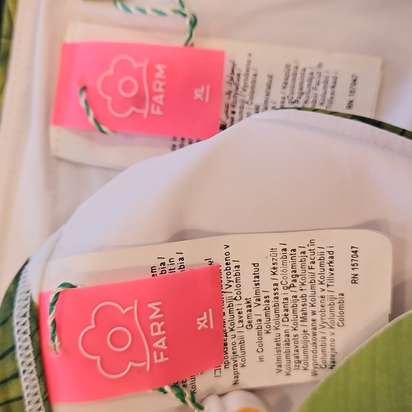 💕FARM RIO Palm Fan Bikini Set - Triangle Bikini Top + Low Bikini Bottom XL NWT - Picture 11 of 15